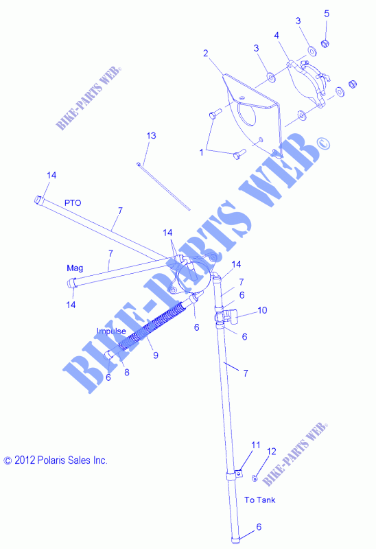 SYSTÈME D'ALIMENTATION, POMPE A CARBURANT and LINES   S13PB5BSA/BSL (49SNOW CARBURANTLINE13550) pour Polaris SHIFT de 2013