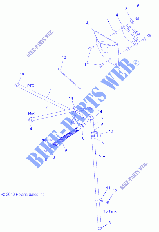 SYSTÈME D'ALIMENTATION, POMPE A CARBURANT and LINES   S13PR5BSA/BSL/PS5BSL/BEL (49SNOW CARBURANTLINE13550) pour Polaris SHIFT de 2013