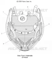 CAPOT, FOAM and FOIL   S13MX6JSA/JEA (49SNOWCAPOTSCFL09600RACE) pour Polaris 600 IQ RACER de 2013