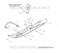 DIRECTION, SKI ASM.   S13MX6JSA/JEA (49SNOW/SKIASM/11600RCR) pour Polaris 600 IQ RACER de 2013
