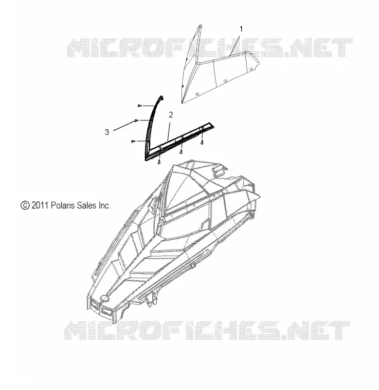 PARE BRISE - S13BR6GSA/GSL (49SNOWWINDSHLD12800SB) Polaris SNOWMOBILES 600 2013 600 SWITCHBACK  600 SWITCHBACK / ES