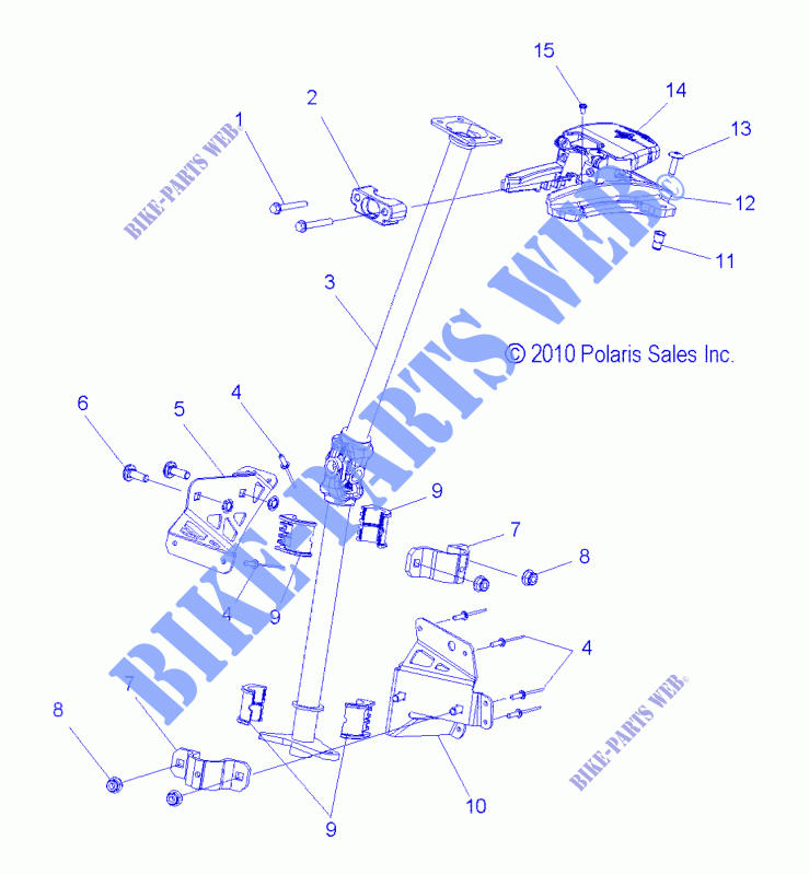 COLONNE DE DIRECTION REGLABLE   S12PT6HSL/HEL (49SNOWDIRECTION11600TRG) pour Polaris TRAIL LUXURY de 2012