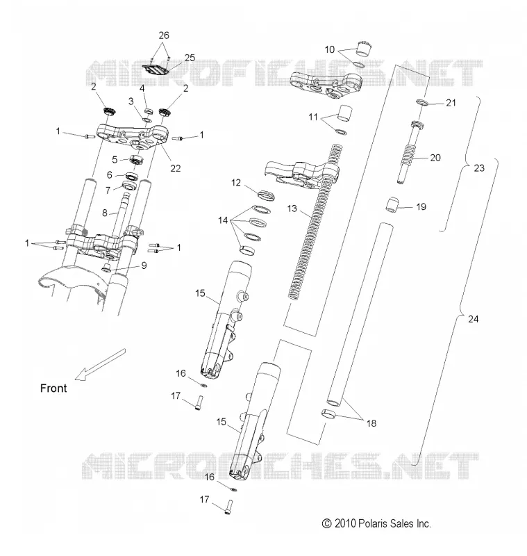 SUSPENSION AVANT FORKS - V17CVBAB ALL OPTIONS (49VICFORKS11VGS) Polaris VICTORY MOTOCYCLES 1731 2017 VEGAS  VEGAS ALL OPTIONS  (R01) - V17CVBAB