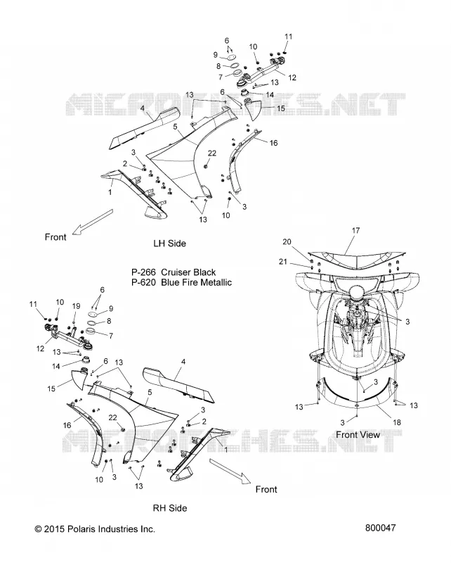 CARENAGES - V17VTAAV ALL OPTIONS (800047) Polaris VICTORY MOTOCYCLES 1731 2017 VISION  VISION ALL OPTIONS  (R01) - V17VTAAV