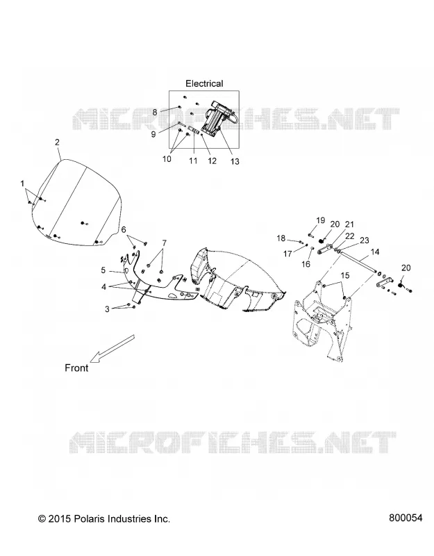 PARE BRISE - V17VTAAV ALL OPTIONS (800054) Polaris VICTORY MOTOCYCLES 1731 2017 VISION  VISION ALL OPTIONS  (R01) - V17VTAAV