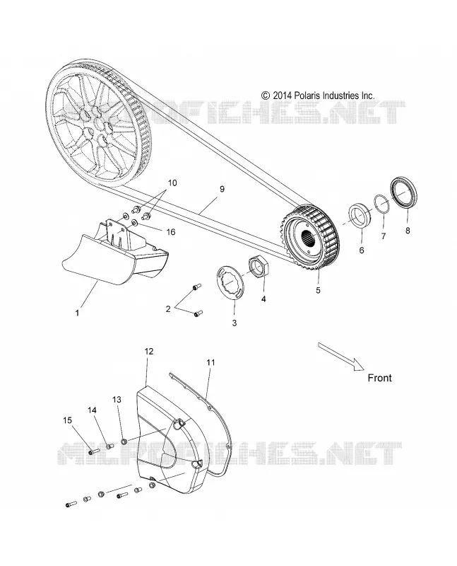 SYSTÈME DE TRANSMISSION, DRIVE SPROCKET, BELT, COVER AND GUARD - V17VTAAV ALL OPTIONS (49VICDRVSPROCKET15VN) Polaris VICTORY MOTOCYCLES 1731 2017 VISION  VISION ALL OPTIONS  (R01) - V17VTAAV