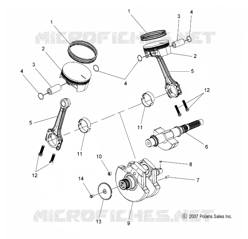 ENGINE, VILEBREQUIN AND PISTON - V16SW36 ALL OPTIONS (49VICPISTON08VEGAS) Polaris VICTORY MOTOCYCLES 1731 2016 VISION  VISION ALL OPTIONS  (R02) - V16SW36