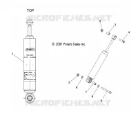 AMORTISSEUR ARRIERE (7043327)   S12PT7FSL (49SNOWAMORTISSEURREAR7043327) pour Polaris 750 TURBO IQ LXT de 2012