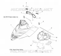 CAPOT ASM.   S12PT7FSL (49SNOWCAPOT11FSTIQTRG) pour Polaris 750 TURBO IQ LXT de 2012