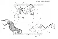 CARROSSERIE   GARDE BOUE, LH/RH   S12PT7FSL (49SNOWFENDERS10FSTTRG) pour Polaris 750 TURBO IQ LXT de 2012