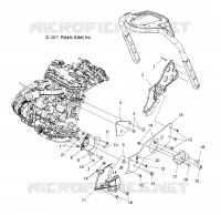 MOTEUR, MOUNTING, LH   S12PT7FSL (49SNOWMOTEURMOUNTLH12TRBOIQLX) pour Polaris 750 TURBO IQ LXT de 2012