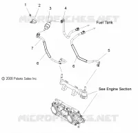 SYSTÈME D'ALIMENTATION, CORPS DE PAPILON and CARBURANT LINES   S12PT7FSL (49SNOWTHROTTLE09FSTRG) pour Polaris 750 TURBO IQ LXT de 2012