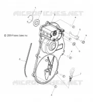 SYSTÈME DE TRANSMISSION, COUVERCLE PONT ASM. AND DIPSTICK   S12PT7FSL (49SNOWPONTCVR10FSTTRG) pour Polaris 750 TURBO IQ LXT de 2012