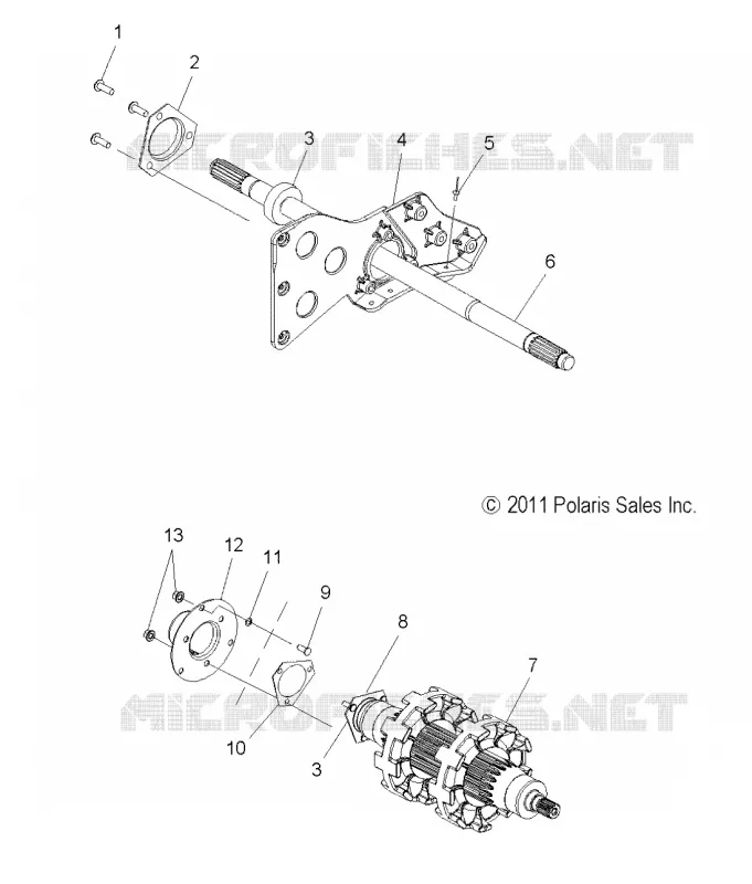SYSTÈME DE TRANSMISSION, JACKSHAFT AND ARBRE DE TRANSMISSION - S12PT7FSL (49SNOWDRIVETRAIN12TRBOIQLX) Polaris SNOWMOBILES 750 2012 750 TURBO IQ LXT  750 TURBO IQ LXT