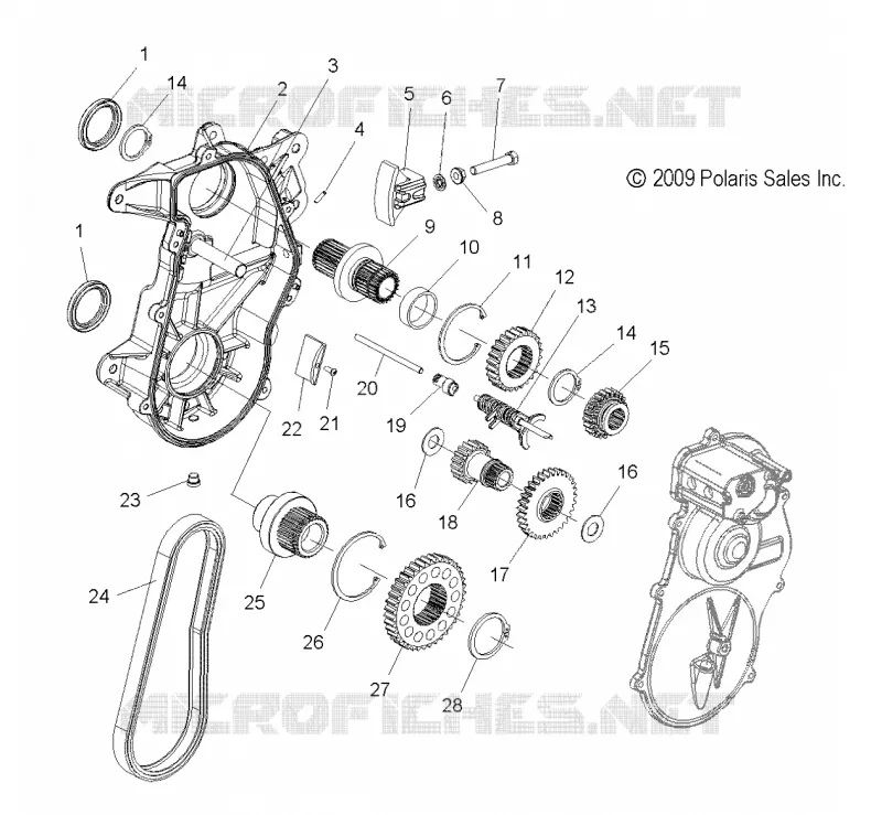 SYSTÈME DE TRANSMISSION, PONT ASM. - S12PT7FSL (49SNOWPONT10FSTTRG) Polaris SNOWMOBILES 750 2012 750 TURBO IQ LXT  750 TURBO IQ LXT