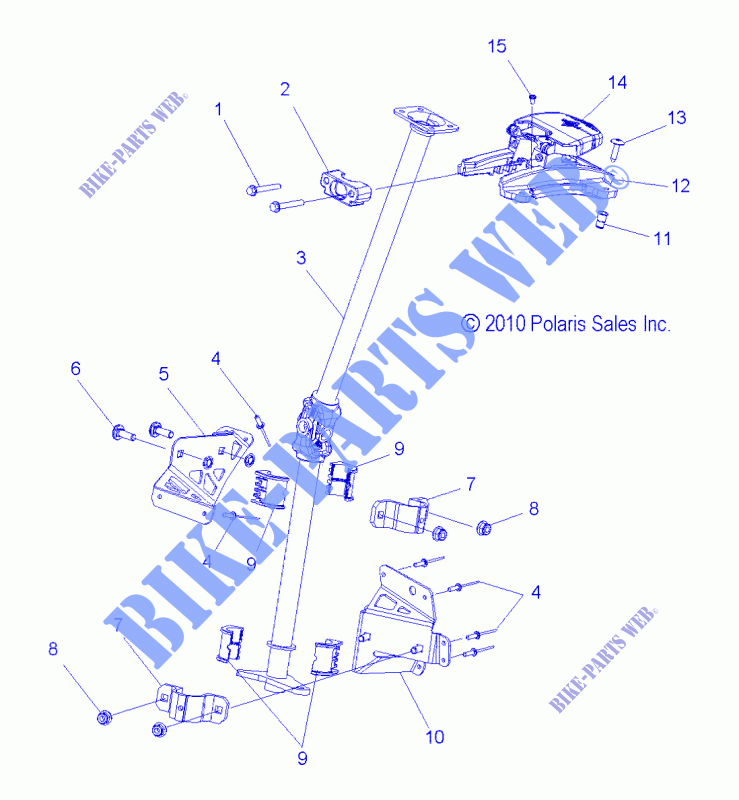 COLONNE DE DIRECTION REGLABLE   S11PT6HSL/HEL (49SNOWDIRECTION11600TRG) pour Polaris TRAIL LUXURY de 2011