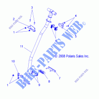 COLONNE DE DIRECTION ASM.   S11PB6HSA/HSL/HEA (49SNOWDIRECTIONPOST09BARILLET) pour Polaris PERFORMANCE de 2011
