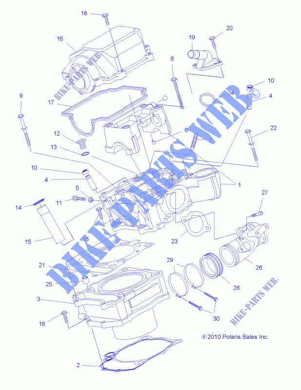 CYLINDRE   A14TN5EAA/EAD (49ATVCYLINDRE11SPXP550) pour Polaris SPORTSMAN X2 550 EPS de 2014