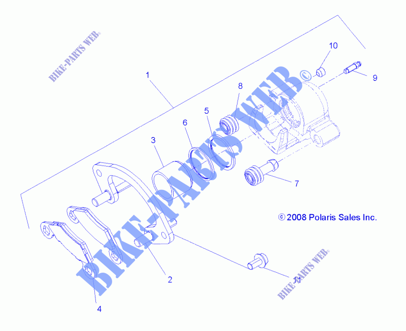 FREIN ARRIERE CALIPER   A14TN5EAA/EAD (49ATVFREINRR09SPXP850) pour Polaris SPORTSMAN X2 550 EPS de 2014