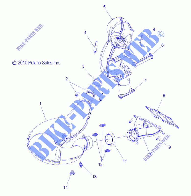ECHAPPEMENT   S11BF8/BD8 ALL OPTIONS (49SNOWEXHAUST11800PRMK) pour Polaris RUSH de 2011