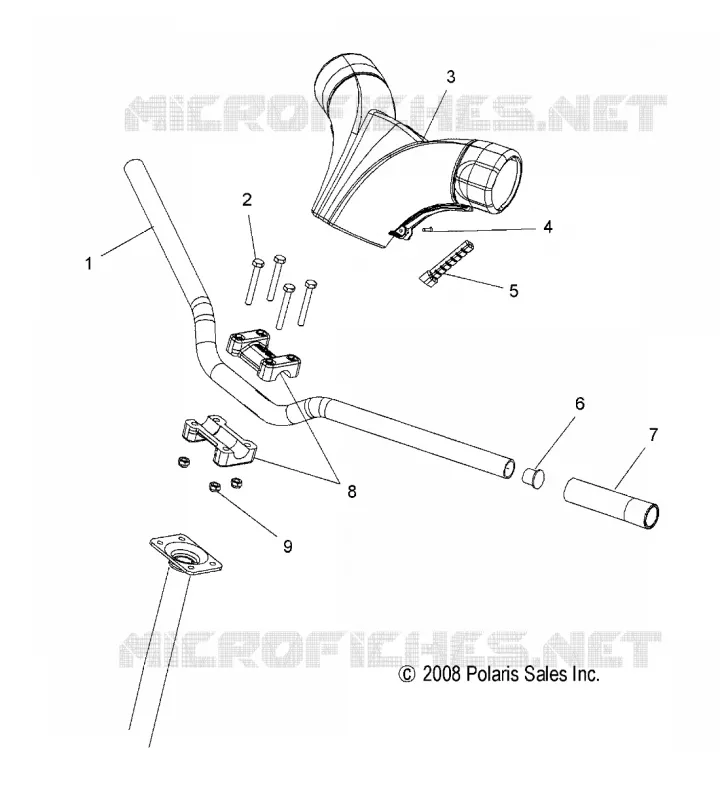 DIRECTION, FIXATION GUIDON - S11PD7FSL (49SNOWGUIDON09600TRG) Polaris SNOWMOBILES 750 2011 750 TURBO IQ LX  750 TURBO IQ LX