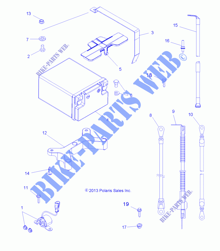 BATTERIE   A14TN5EAI (49ATVBATTERIE14SP550) pour Polaris SPORTSMAN X2 550 EPS LE UE de 2014
