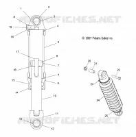 AMORTISSEUR AVANT (WALKER EVANS)   S10MX6JSA/JEA (49SNOWAMORTISSEURFRONT08600IQ) pour Polaris 600 IQ RACER de 2010