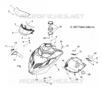 CAPOT ASM.   S10MX6JSA/JEA (49SNOWCAPOT08600IQ) pour Polaris 600 IQ RACER de 2010