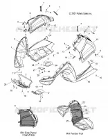 CARROSSERIE AVANT and SIDEPANELS   S10MX6JSA/JEA (49SNOWNOSEPAN08600IQ) pour Polaris 600 IQ RACER de 2010