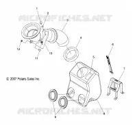 MOTEUR, PRISE D'AIR SYSTEM   S10MX6JSA/JEA (49SNOWAIR08600IQ) pour Polaris 600 IQ RACER de 2010