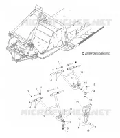 SUSPENSION AVANT, CONTROL ARMS AND SPINDLE   S10MX6JSA/JEA (49SNOWSUSPFRT09600RACE) pour Polaris 600 IQ RACER de 2010