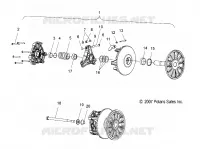 SYSTÈME DE TRANSMISSION, CLUTCH, PRIMARY   S10MX6JSA/JEA (49SNOWDRIVECLUTCH08600IQ) pour Polaris 600 IQ RACER de 2010