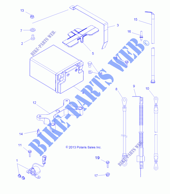 BATTERIE   A14ZN55TA (49ATVBATTERIE14SP550) pour Polaris SPORTSMAN XP 550 EPS HD INTL de 2014