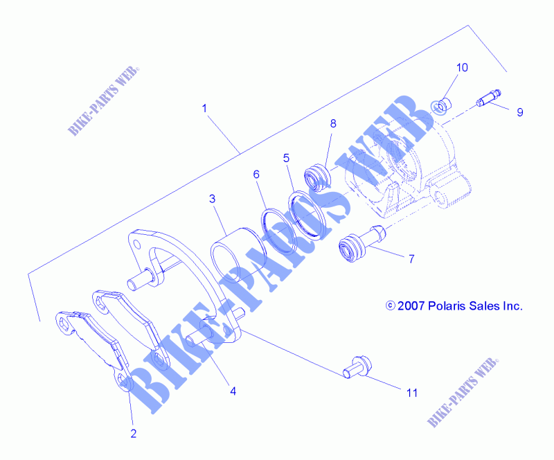 FREIN ARRIERE CALIPER   A14ZN55TA (49ATVFREINRR09Q60) pour Polaris SPORTSMAN XP 550 EPS HD INTL de 2014