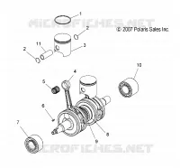 PISTON ET VILEBREQUIN   S09PB8ES/ESL (49SNOWPISTONVILEBREQUIN08800RMK) pour Polaris 800 IQ de 2009