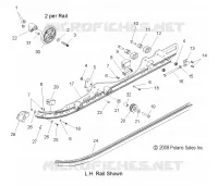 SUSPENSION, FIXATION RAIL   S09PB8ES/ESL (49SNOWSUSPRAIL09600IQ) pour Polaris 800 IQ de 2009