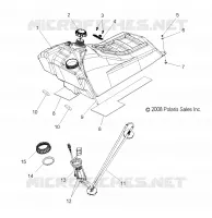 SYSTÈME D'ALIMENTATION, CARBURANT TANK ASM.   S09PB8ES/ESL (49SNOWCARBURANT09700RMK) pour Polaris 800 IQ de 2009