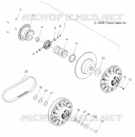 SYSTÈME DE TRANSMISSION, CLUTCH, SECONDARY   S09PB8ES/ESL (49SNOWDRIVENCLUTCH09800SB) pour Polaris 800 IQ de 2009