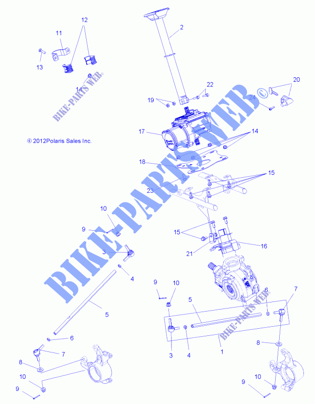 COLONNE DE DIRECTION ASM.   A13GH8EFK (49ATVDIRECTION13850SCRAMI) pour Polaris SCRAMBLER 850 HO EPS INTL de 2013