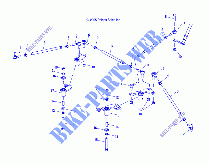 DIRECTION INFERIEUR   S08NB3AS (4997299729B02) pour Polaris TRAIL de 2008