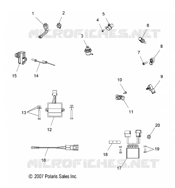 CAPTEURS and COMPONENTS - S08PY7FS/FE (49SNOWSENSOR08FSTCRSR) Polaris SNOWMOBILES 750 2008 750 IQ CRUISER  750 IQ CRUISER