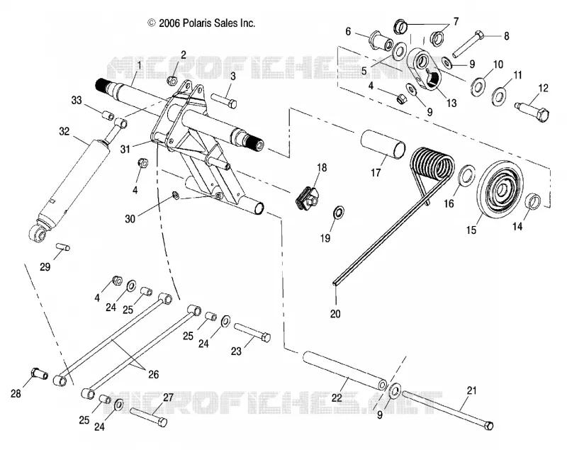 SUSPENSION, BRAS DE SUSPENSION ARRIERE AND AMORTISSEUR - S08NP5BS/BE (49SNOWTORQUEREAR340LX) Polaris SNOWMOBILES 550 2008 550 SUPERSPORT  550 SUPERSPORT