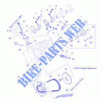 SOUPAPES and CAMSHAFT   A13MB46TH (49ATVVALVE08SP500) pour Polaris HAWKEYE 400 HO 2X4 HD de 2013