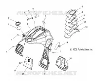 CARENAGE CENTRAL   S08PR7FS/FE (49SNOWCONSOLEFSTSWTCH) pour Polaris 750 TURBO SWITCHBACK de 2008