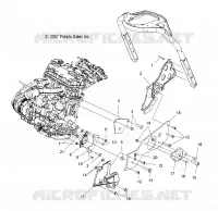 MOTEUR, MOUNTING, LH   S08PR7FS/FE (49SNOWMOTEURMOUNTLH08IQTRBO) pour Polaris 750 TURBO SWITCHBACK de 2008