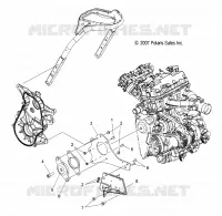 MOTEUR, MOUNTING, RH and FRONT   S08PR7FS/FE (49SNOWMOTEURMOUNTRH08IQTRBO) pour Polaris 750 TURBO SWITCHBACK de 2008