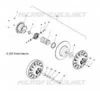 SYSTÈME DE TRANSMISSION, SECONDARY CLUTCH   S08PR7FS/FE (49SNOWDRIVENCLUTCH08600TRG) pour Polaris 750 TURBO SWITCHBACK de 2008