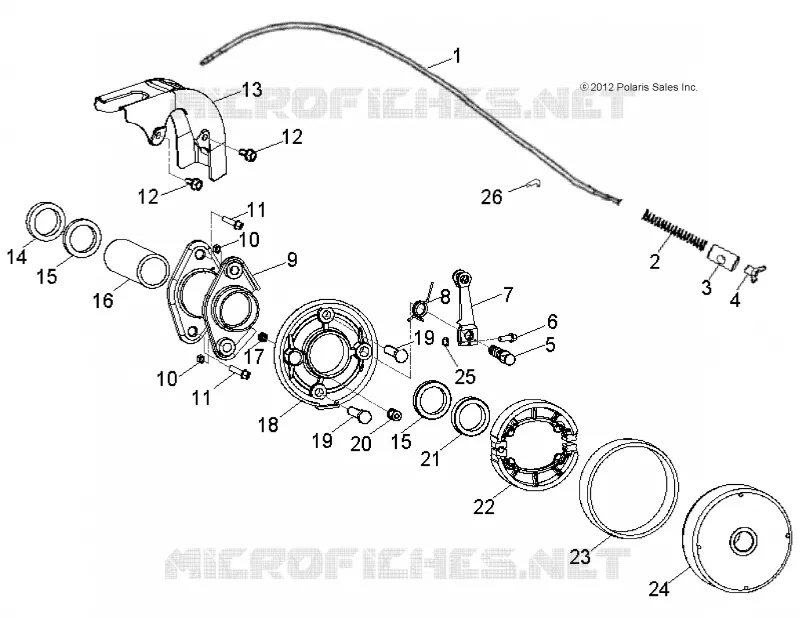 FREIN ARRIERE - A13KA05AD/AF (49ATVFREINRR13OUT50) Polaris OUTLAW 50 2013 OUTLAW 50  OUTLAW 50