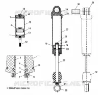 AMORTISSEUR ARRIERE TRACK (M 10)(7043190)   S06PT7HS (4997539753C01) pour Polaris 700 HO TOURING de 2006