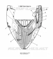 CAPOT FOAM/SCREENS/FOIL   S06PT7HS (4997539753A13) pour Polaris 700 HO TOURING de 2006